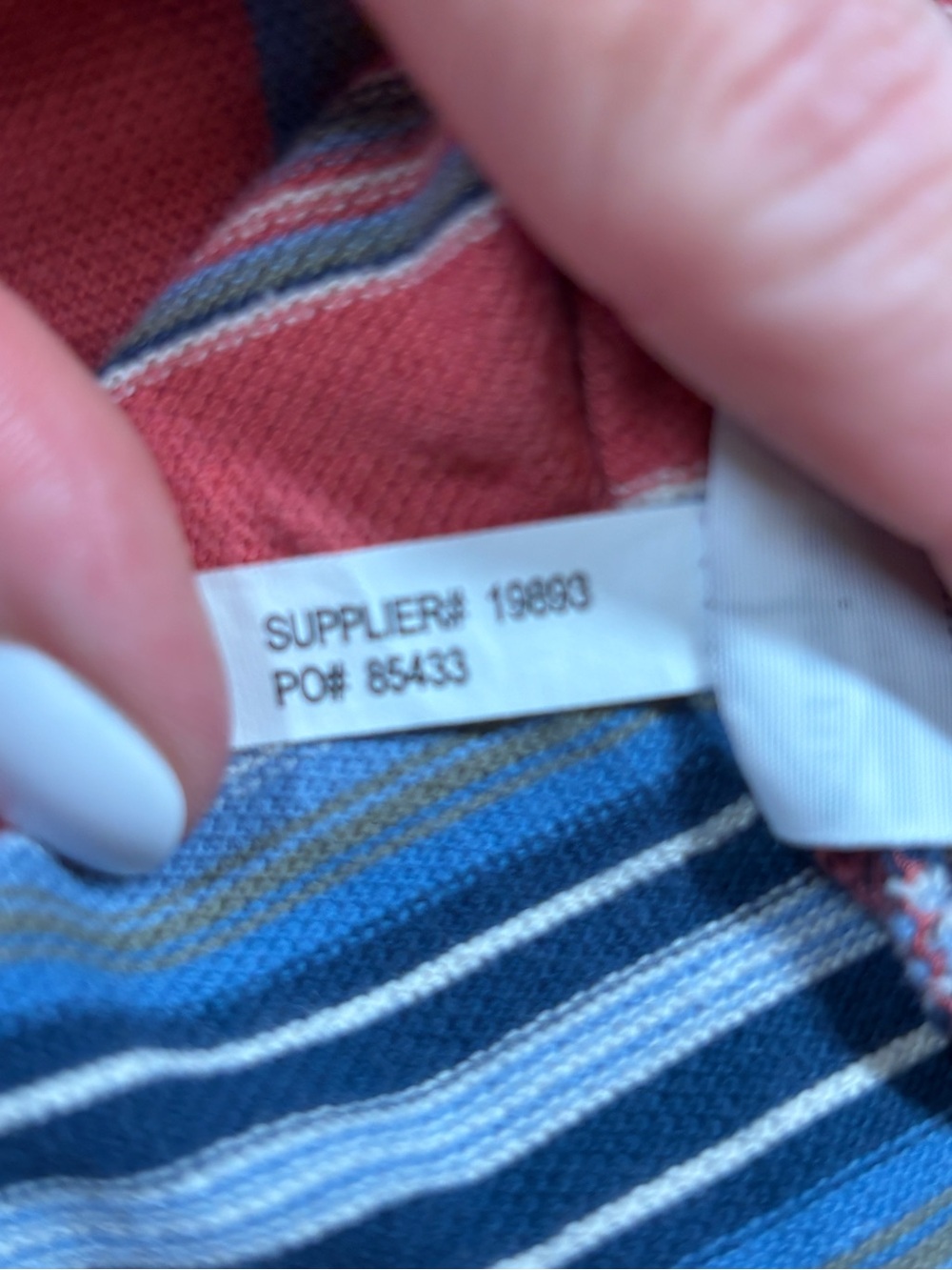 Polo by Ralph Lauren Red Coral & Navy Striped Polo Shirt - Picture 8 of 8